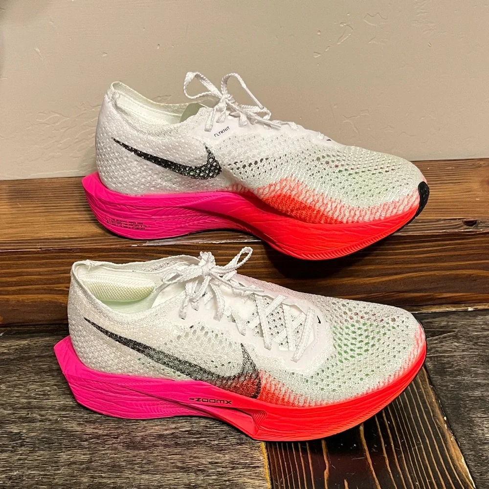 Nike Women's ZoomX Vaporfly 3 Running White/Bright Crimson - Picture 1 of 16